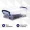 Mini Storage Bins with Lids, Clear Plastic Containers for Organizing, Stackable Totes, BPA Free, Non Toxic, Odor Free, Organizer Boxes for Home, Office, and Dorm, 1.25 Qt, 2 Pack